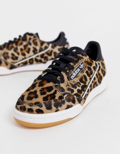 Кеды с леопардовым принтом adidas Originals Continental 80-Черный