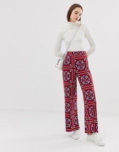 Брюки с широкими штанинами и принтом пейсли ASOS DESIGN-Мульти