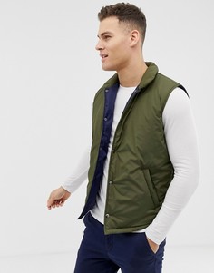 Утепленный жилет цвета хаки ASOS DESIGN-Зеленый
