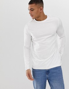 Белый лонгслив из органического хлопка с круглым вырезом ASOS DESIGN