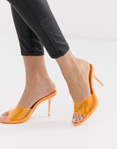 Оранжевые прозрачные мюли Public Desire-Оранжевый