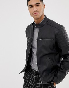 Куртка из искусственной кожи ASOS DESIGN-Черный