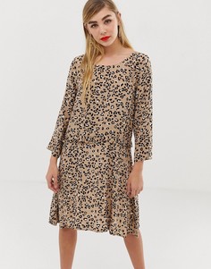 Платье мини с леопардовым принтом mByM-Мульти