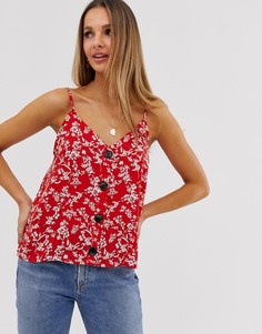Топ на пуговицах с цветочным принтом Vila-Мульти