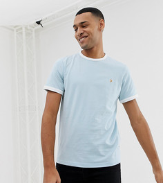 Голубая зауженная футболка с кантом Farah Groves эксклюзивно для ASOS-Синий