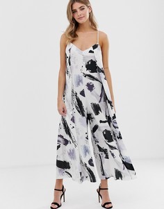 Комбинезон с веревочными бретелями и принтом ASOS DESIGN-Мульти