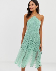 Платье миди с вырезами на юбке ASOS DESIGN-Мульти