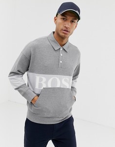 Серый свитшот с крупным логотипом BOSS Wolton