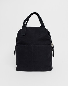 Парусиновый рюкзак на молнии с двумя ремешками ASOS DESIGN-Черный