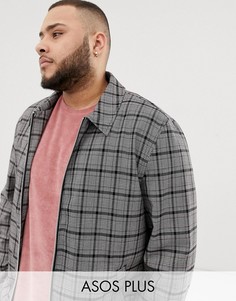 Серая куртка на молнии от комплекта в клетку ASOS DESIGN Plus-Серый