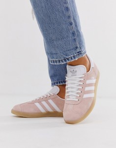 Кроссовки персикового цвета на резиновой подошве adidas Originals Gazelle-Кремовый