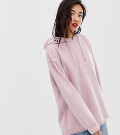 Oversize-худи из органического хлопка с вышитым логотипом Iden Denim-Розовый