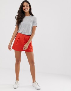 Льняные А-образные шорты ASOS DESIGN-Красный