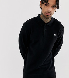 Черное поло из пике с длинными рукавами Fred Perry эксклюзивно на ASOS-Черный