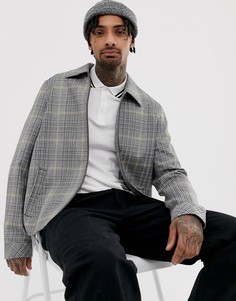 Серая куртка в клетку на молнии ASOS DESIGN-Серый