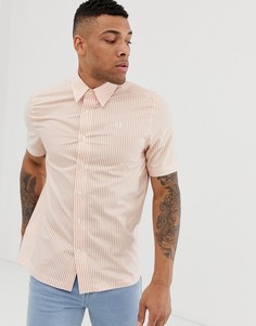Оранжевая рубашка с короткими рукавами в полоску Fred Perry-Оранжевый