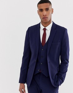 Темно-синий приталенный пиджак ASOS DESIGN