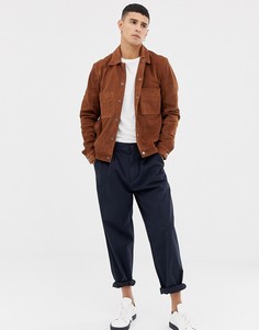 Кожаная куртка Selected Homme-Светло-коричневый