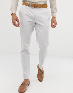 Серые эластичные брюки скинни из хлопковой ткани ASOS DESIGN wedding-Серый