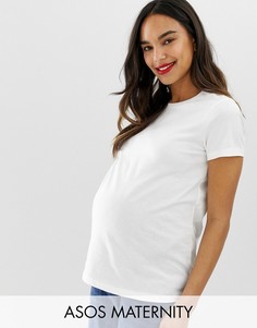 Белая футболка с круглым вырезом ASOS DESIGN Maternity-Белый