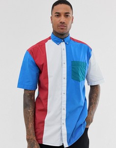 Oversize-рубашка со вставками ASOS DESIGN-Мульти