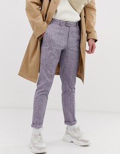 Синие льняные брюки скинни ASOS DESIGN-Синий