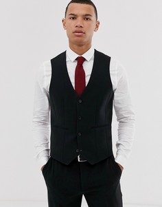 Черный приталенный жилет ASOS DESIGN