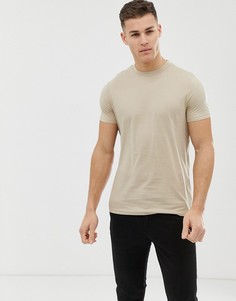 Бежевая футболка из органического хлопка с круглым вырезом ASOS DESIGN-Бежевый