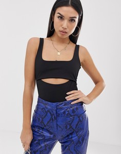 Черное боди с вырезами ASOS DESIGN-Черный