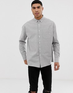 Серая оксфордская oversize-рубашка ASOS DESIGN-Серый