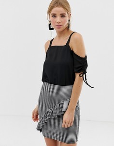 Топ с вырезами на плечах New Look-Черный