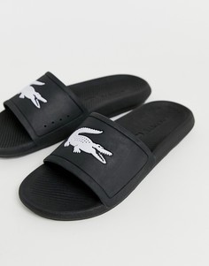 Черные шлепанцы Lacoste Croco-Черный