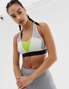 Бюстгальтер в стиле колор блок Reebok-Белый