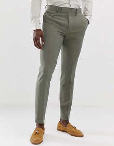 Зауженные брюки цвета хаки ASOS DESIGN-Зеленый