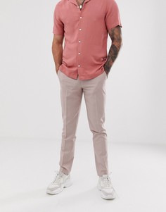 Бежевые строгие брюки зауженного кроя ASOS DESIGN-Розовый