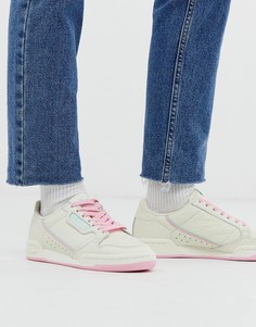 Белые кроссовки с розовыми вставками adidas Originals Continental 80-Белый