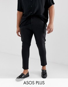 Черные супероблегающие джинсы из искусственной кожи с покрытием ASOS DESIGN Plus-Черный