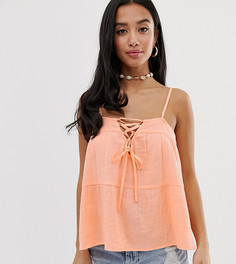 Неоновный повседневный топ на бретелях ASOS DESIGN Petite-Белый