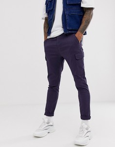 Темно-синие брюки-карго скинни ASOS DESIGN-Синий