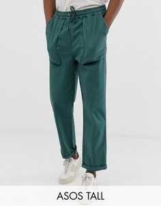 Зеленые свободные брюки с карманами ASOS DESIGN Tall-Зеленый