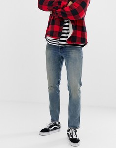 Джинсы слим с рваными коленями ASOS DESIGN-Синий