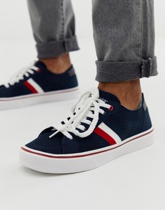 Темно-синие легкие кроссовки с полосками и контрастной подошвой Tommy Hilfiger-Темно-синий
