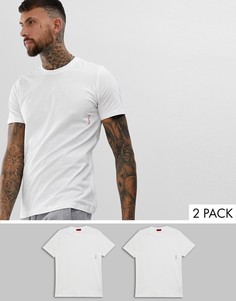 2 белые футболки HUGO-Белый