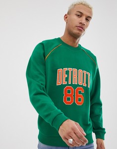 Зеленый свитшот с принтом ASOS DESIGN