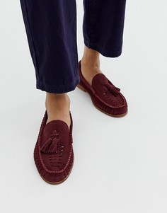Бордовые замшевые туфли с плетеной отделкой и кисточками KG by Kurt Geiger-Красный