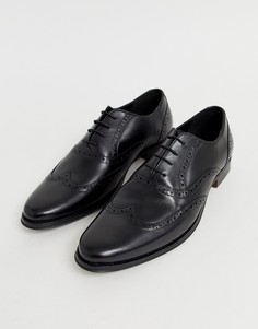 Черные оксфордские кожаные туфли-броги ASOS DESIGN-Черный