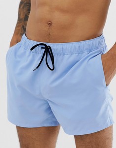Голубые короткие шорты для плавания ASOS DESIGN-Синий