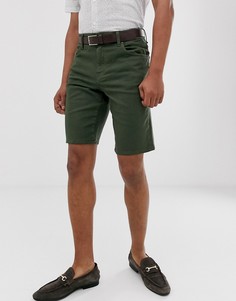 Зеленые джинсовые шорты зауженного кроя ASOS DESIGN-Зеленый
