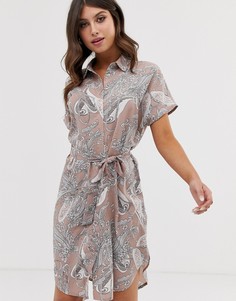 Длинное платье-рубашка с принтом пейсли Vila-Мульти