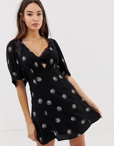 Платье мини Free People mockinbird-Черный